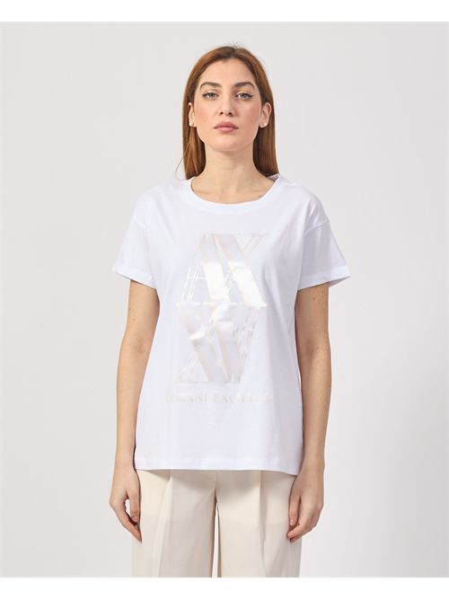 T-shirt donna AX con logo grande rovesciato ARMANI EXCHANGE | XW000515-AF10359U0002